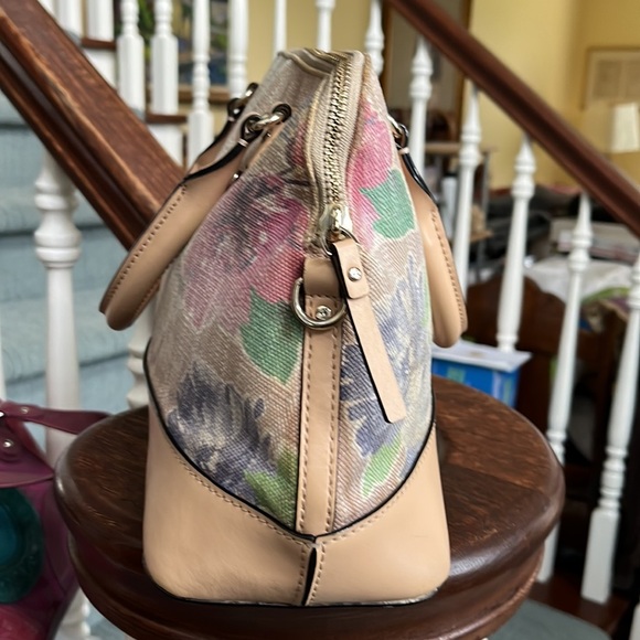 Kate Spade  Satchel  crossbody bag Pastel watercolor floral Canvas/leather trim - Picture 3 of 13